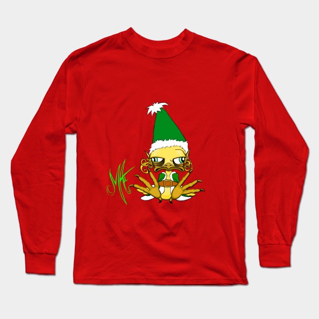 Grumpy Chicken Elf Long Sleeve T-Shirt by Grumpy Chicken